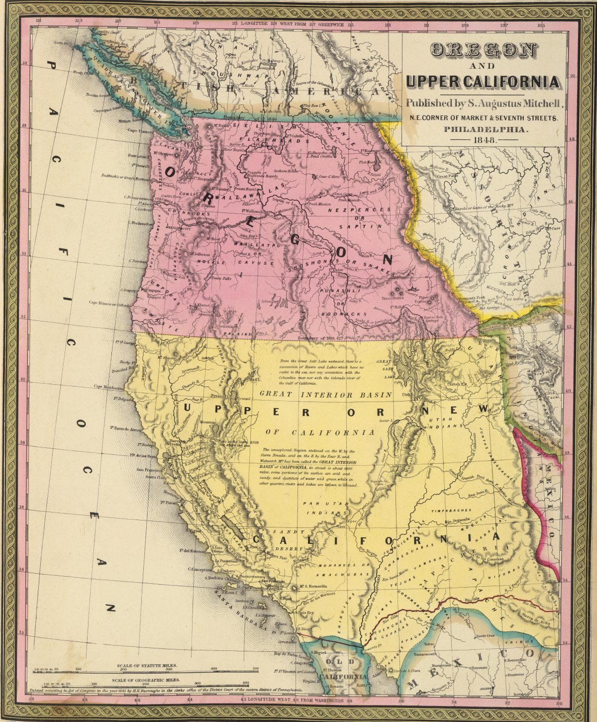 Maps Utah Division Of State History   Mitchell Oregon And Upper California Full 1200x1451 