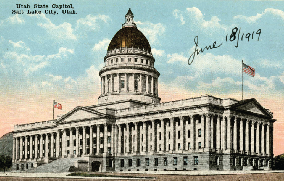 The Utah Capitol on a postcard