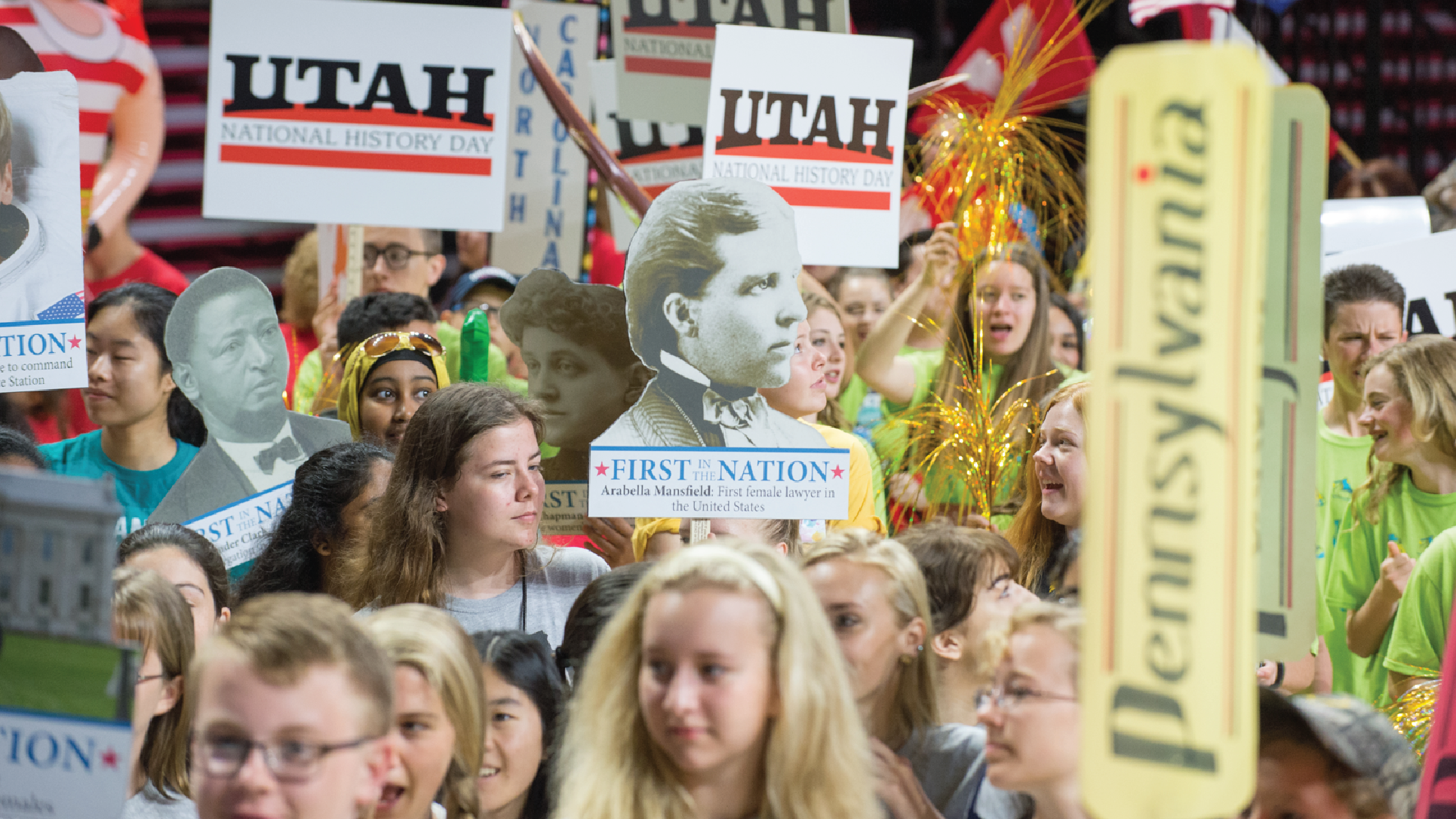 Many students gathered in celebration of National History Day, one of the Utah Historical Society's many programs